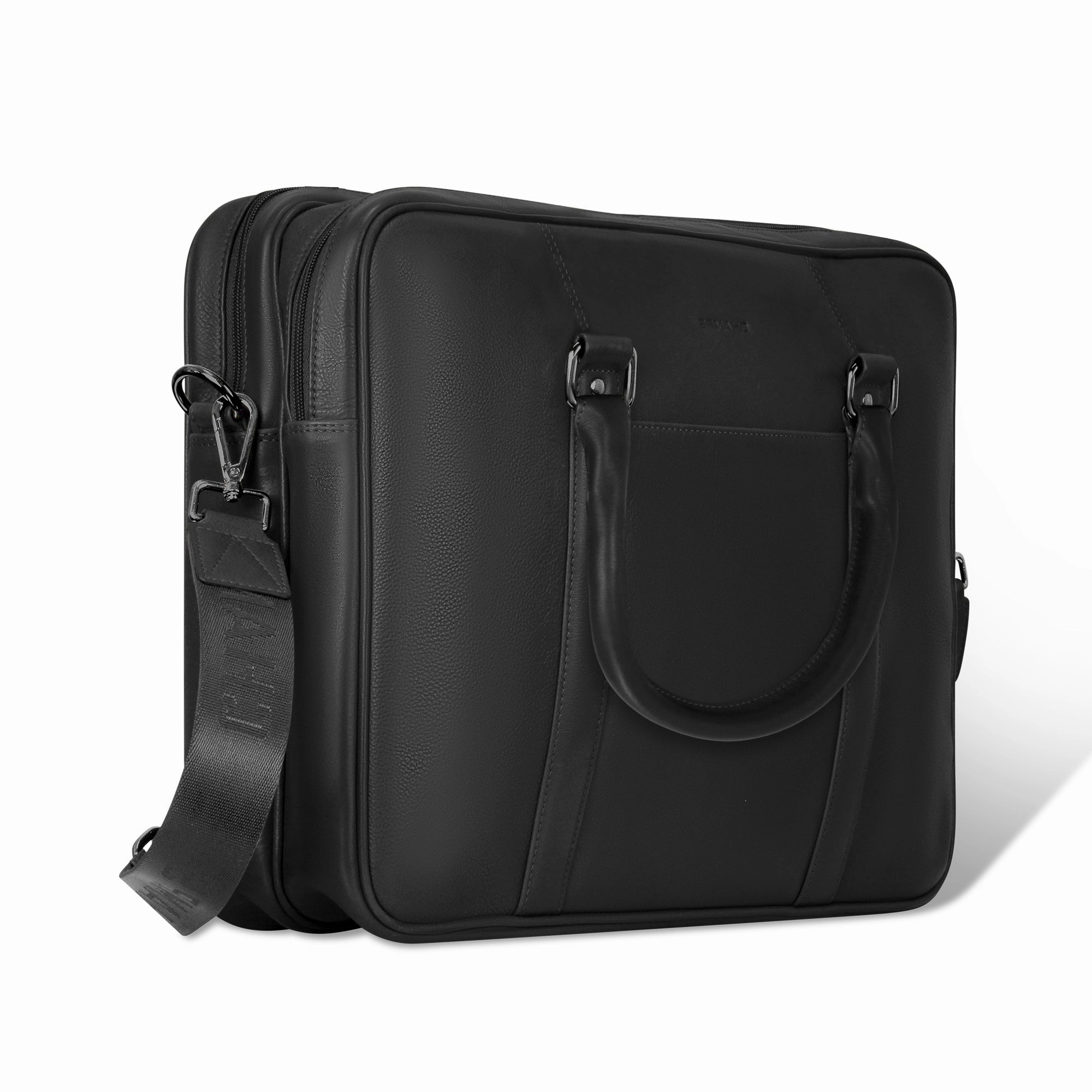 Onyx / Leather Briefcase *Drop Ship*
