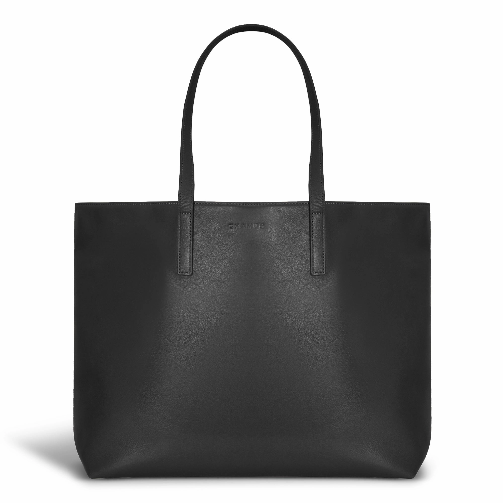 Onyx / Leather Open Tote *Drop Ship*