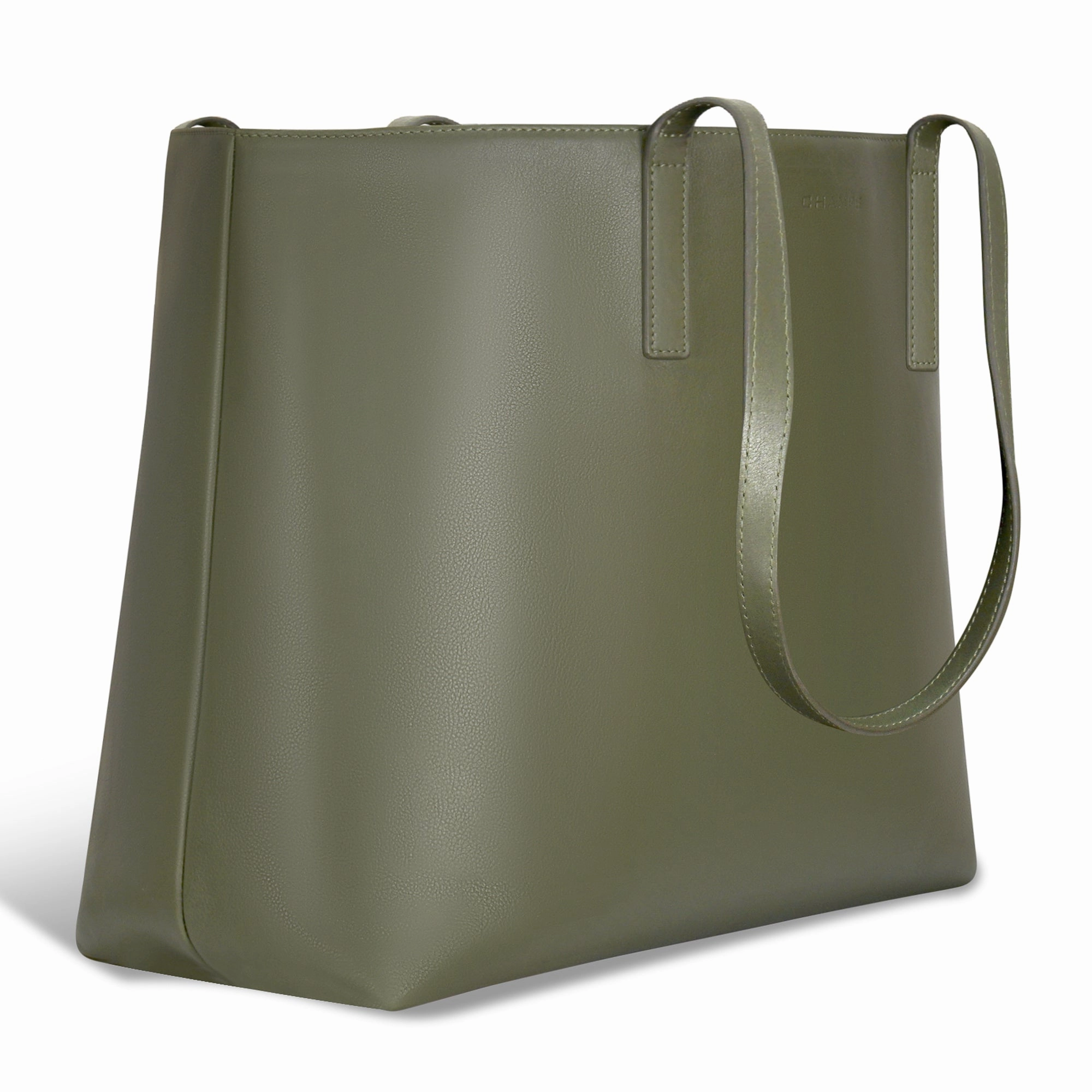 Onyx / Leather Open Tote *Drop Ship*