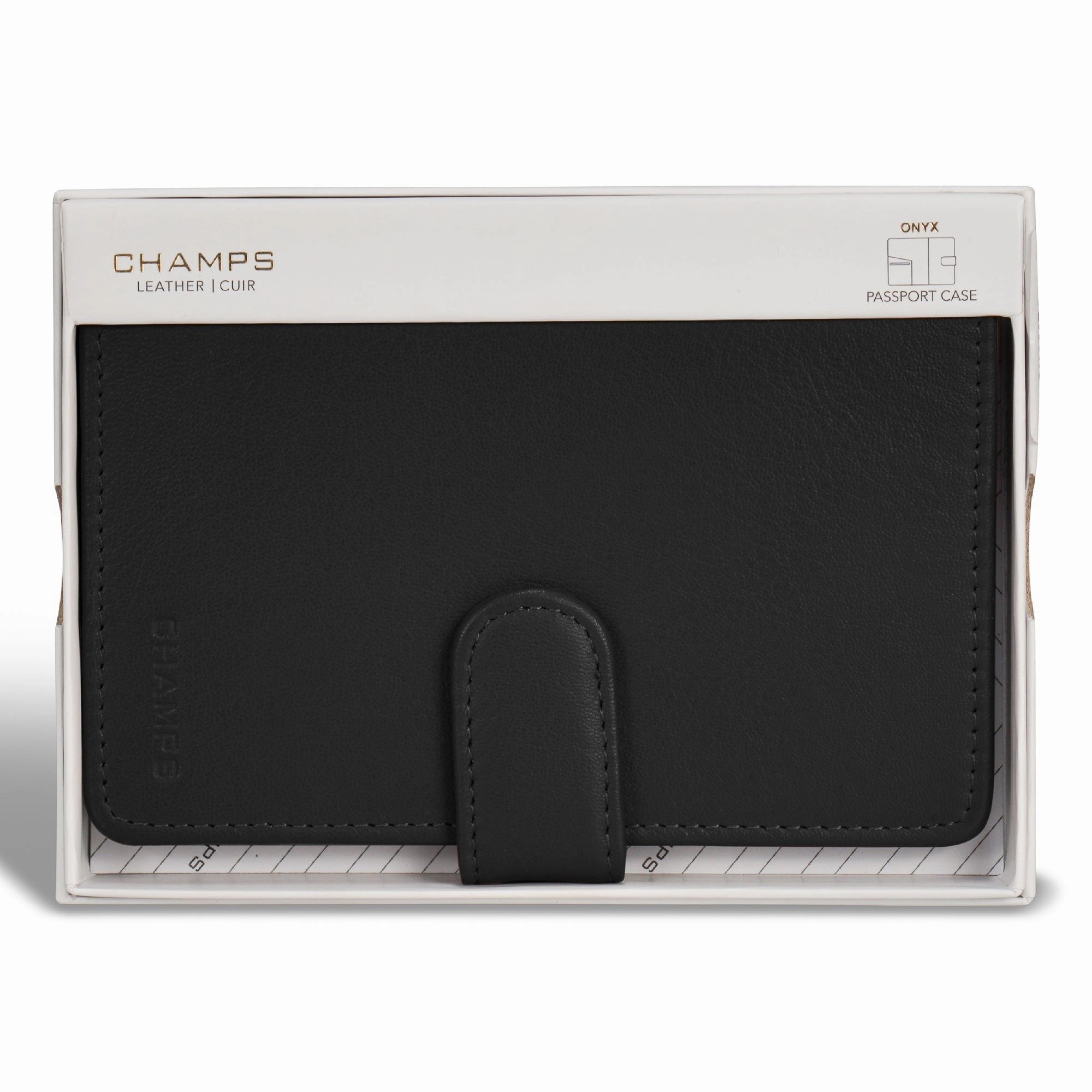 Onyx / Leather Passport Case *Drop Ship*
