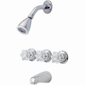 Pfister LG01-3180 3-Handle Bathtub and Shower Faucet with Valve in Polished Chrome