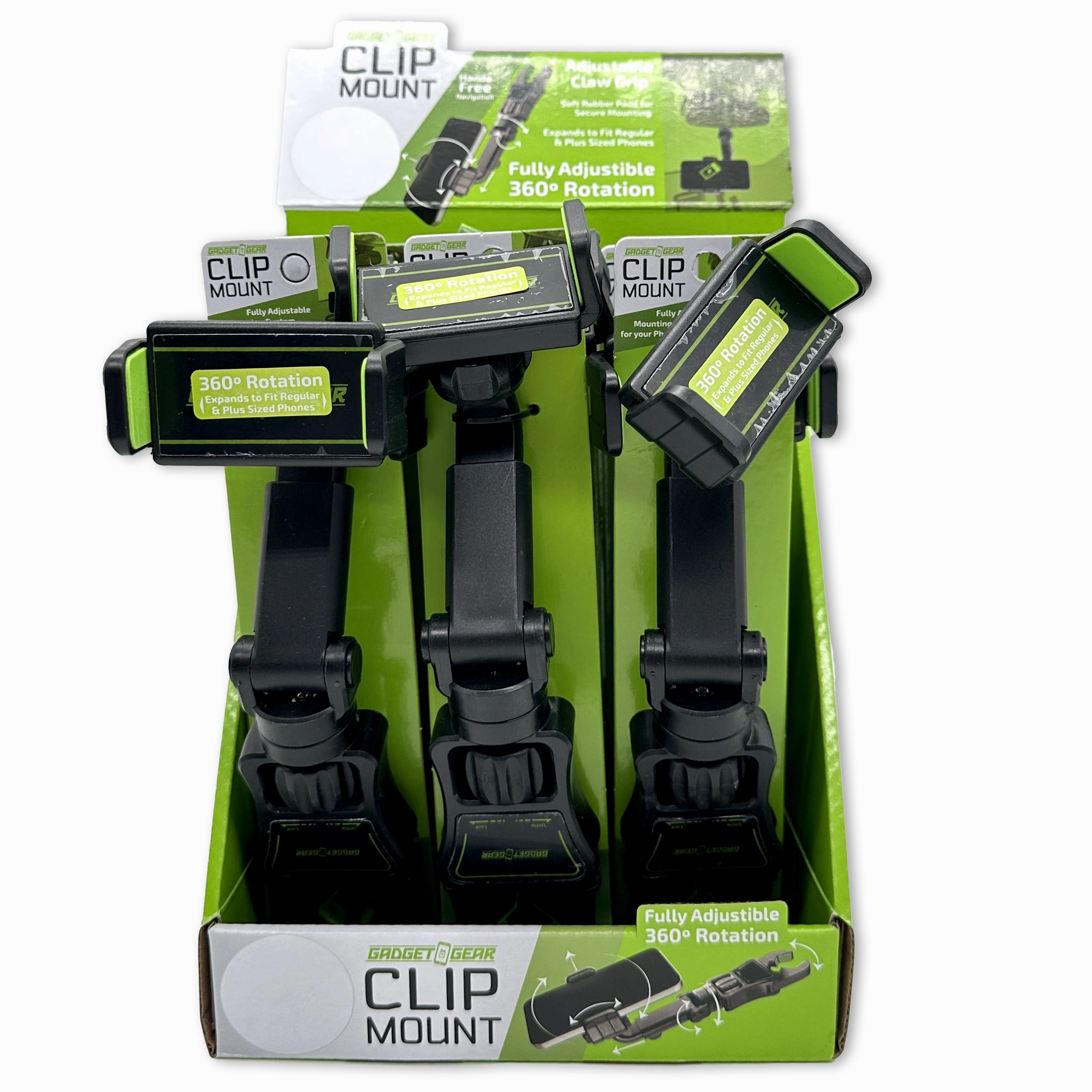 Phone Stand with Claw Clip Mount - 6 Pieces Per Retail Ready Display 23717