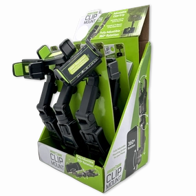 Phone Stand with Claw Clip Mount - 6 Pieces Per Retail Ready Display 23717
