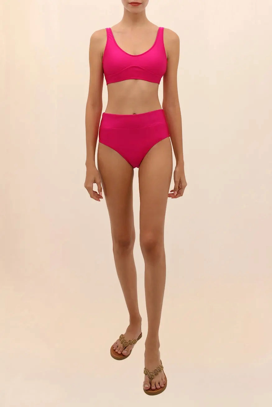 PINK HIGH-WAISTED BIKINI BOTTOM