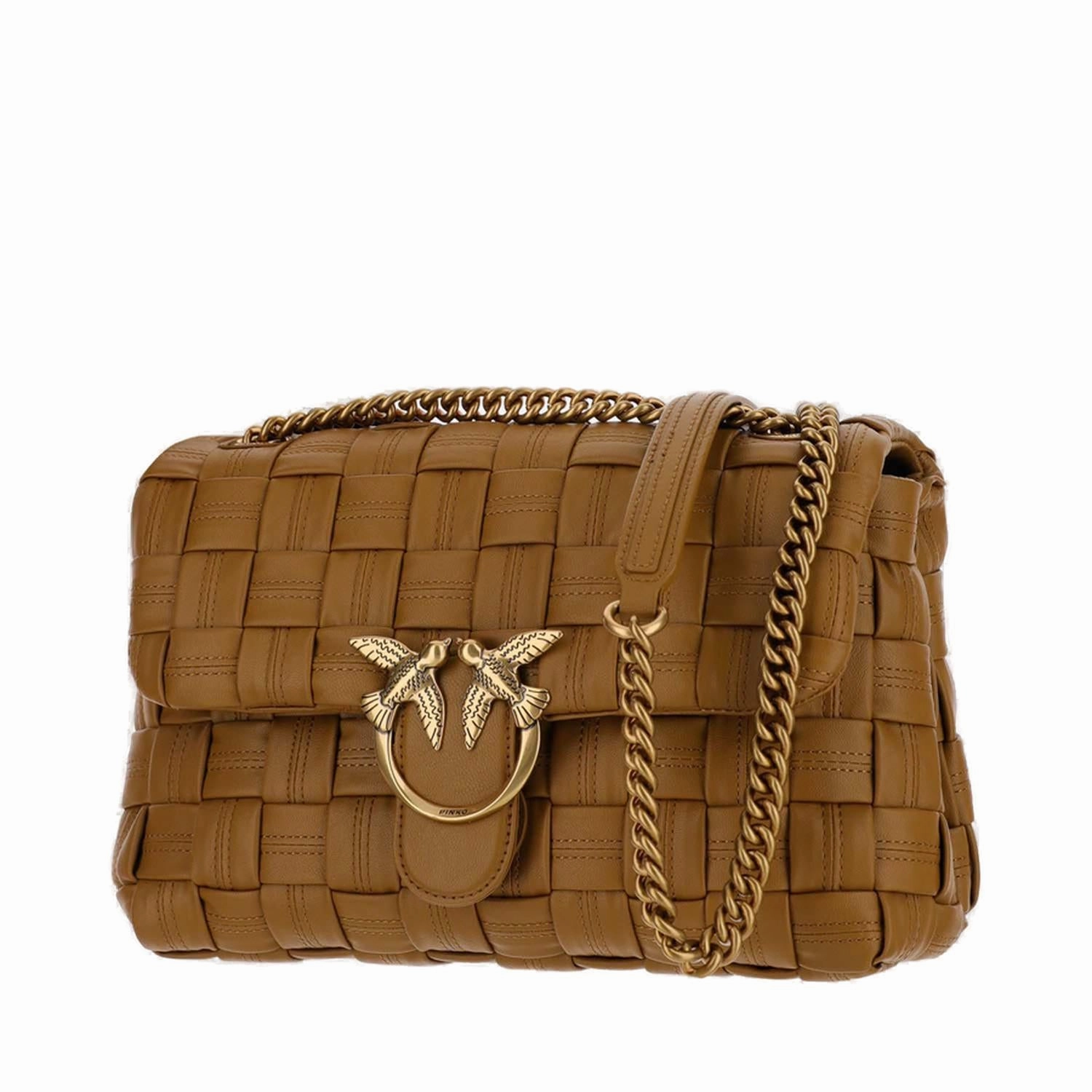 Pinko Classic Love Logo Plaque Foldover Shoulder Bag