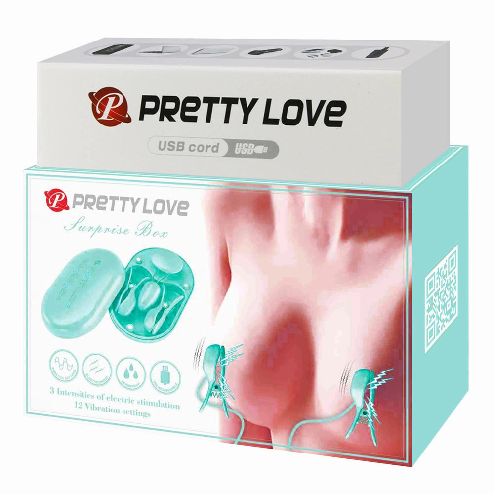 Pretty Love Surprise Box E-Stim Nipple Clamps & Vibrating Egg