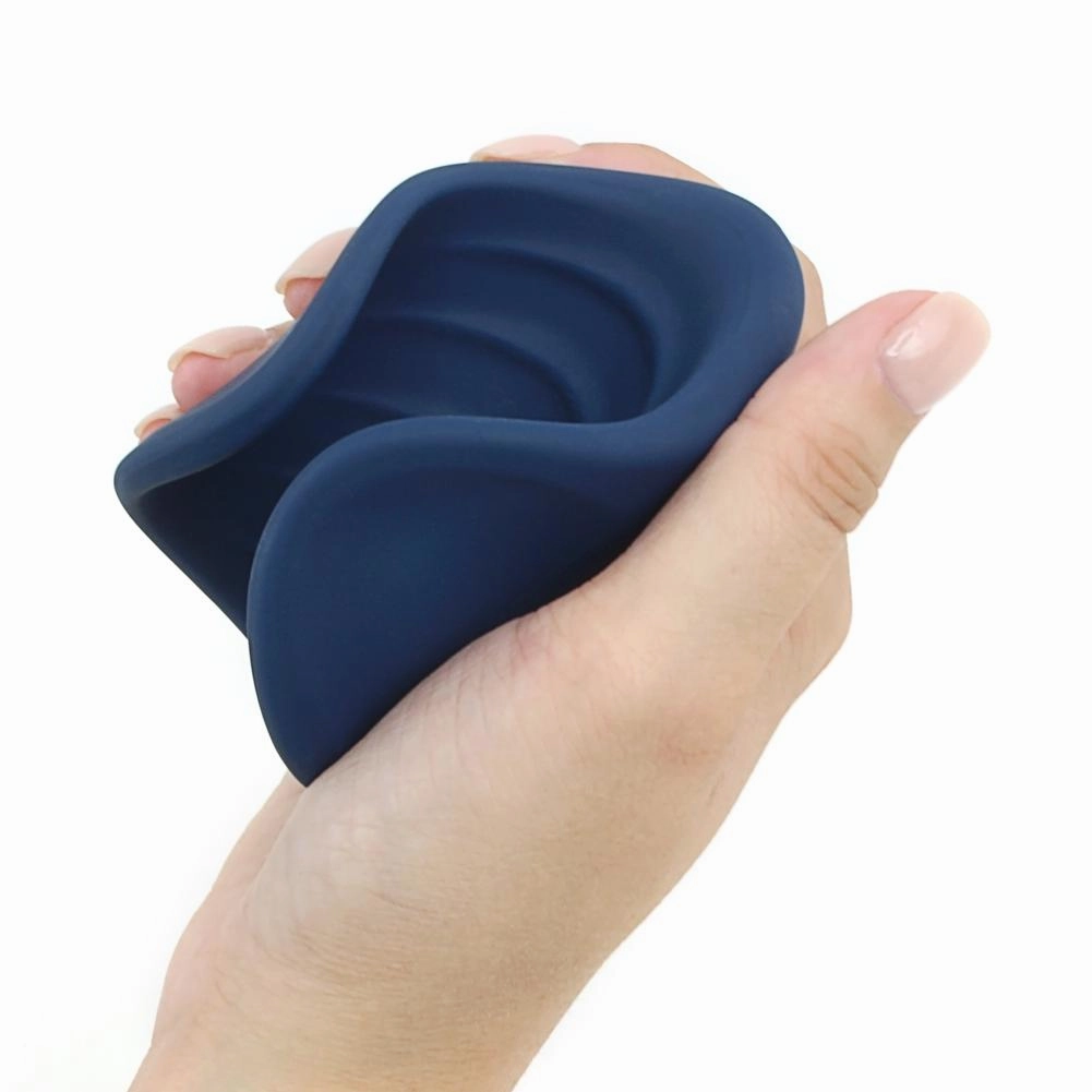 Rechargeable Textured Pocket Stroker - Blue