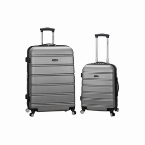 Rockland F225-SILVER Melbourne 2 Piece Hardside Spinner Luggage Set