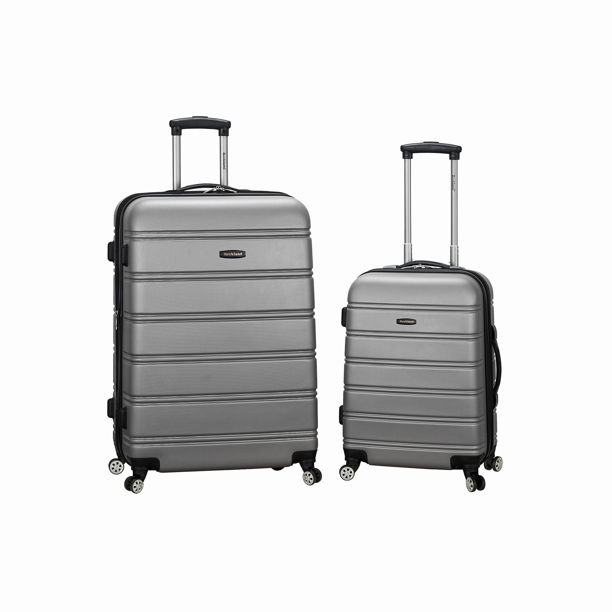 Rockland F225-SILVER Melbourne 2 Piece Hardside Spinner Luggage Set