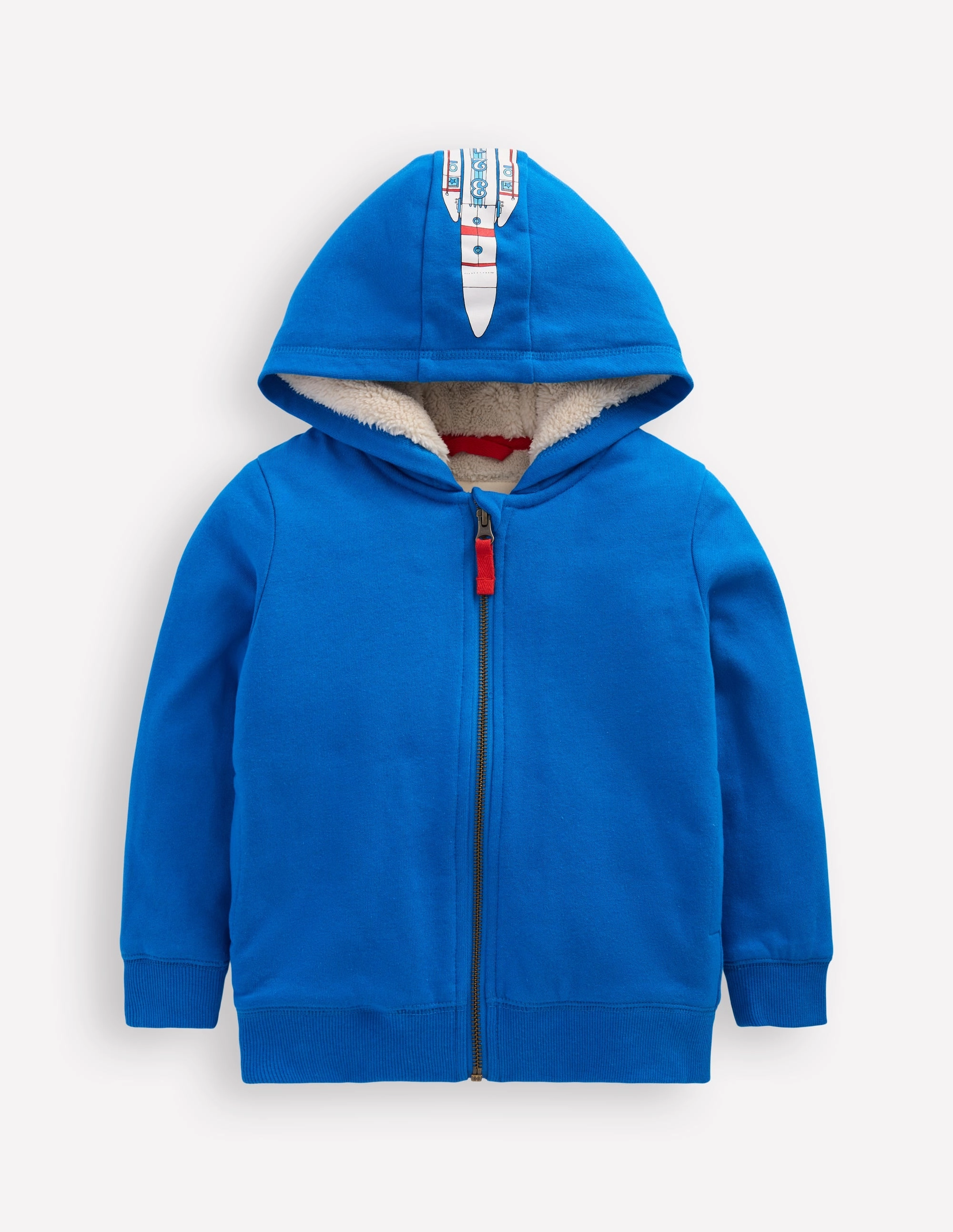 Shaggy-Lined Hoodie-Kingfisher Blue Rocket
