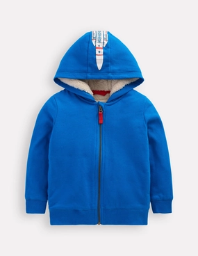 Shaggy-Lined Hoodie-Kingfisher Blue Rocket