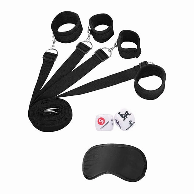 Shots - Ouch BDSM Under The Bed Bindings Restraint System (Black)