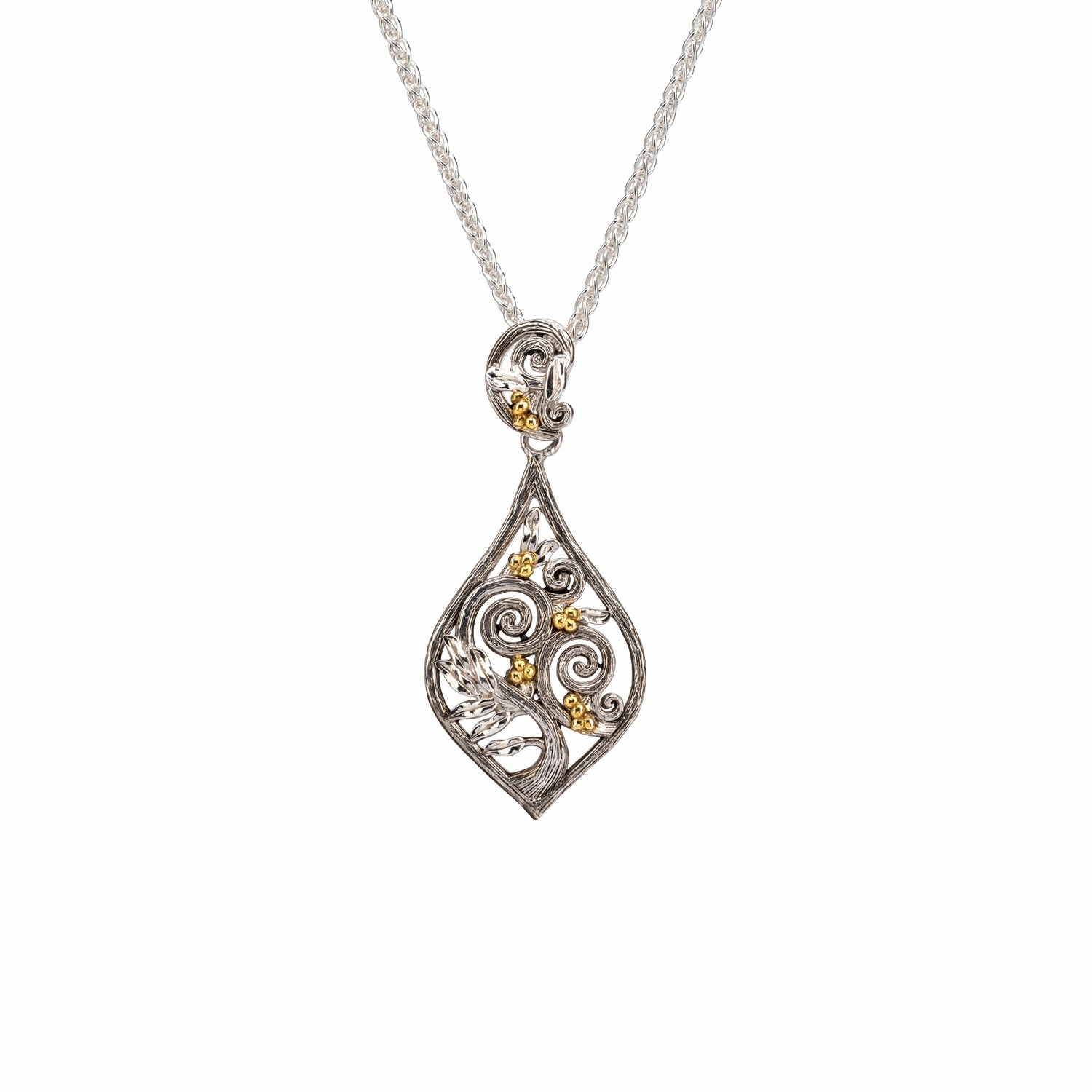 Silver and 10k Yellow Gold Tree of Life Pendant