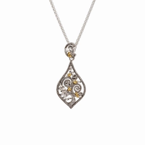 Silver and 10k Yellow Gold Tree of Life Pendant