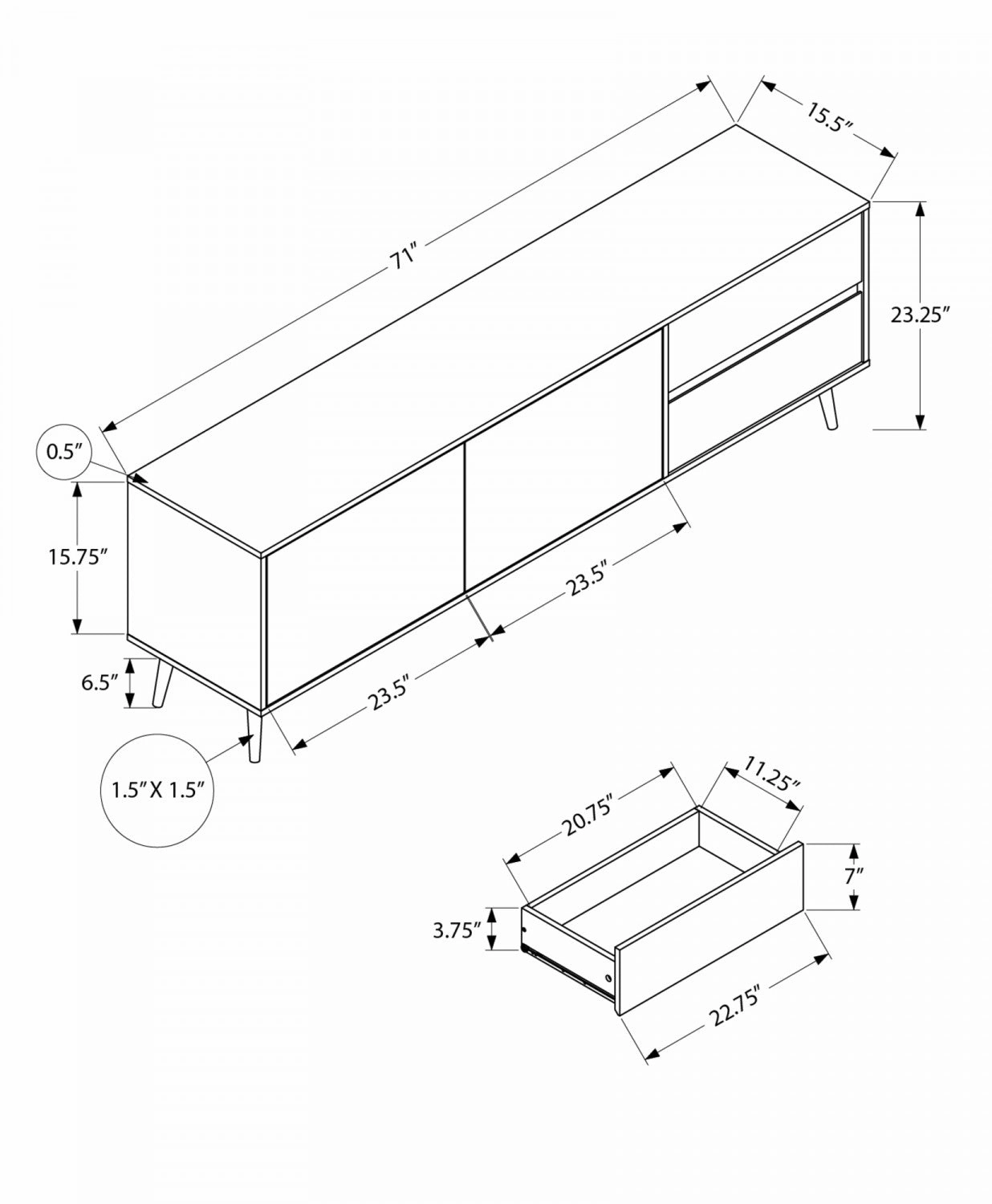 Sinclair TV Stand - Walnut