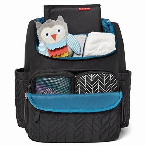Skip Hop 203100-CNSZP Forma Travel Carry All Diaper Backpack with Insulated Bag, One Size, Jet Black