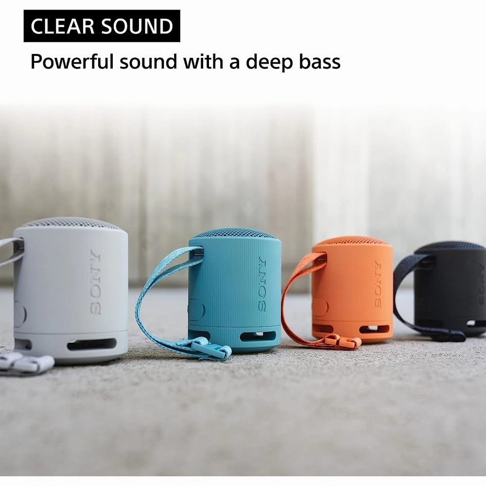 Sony SRSXB100/B Wireless Bluetooth Portable Lightweight Super-Compact Travel Speaker, Extra-Durable IP67 Waterproof & Dustproof, 16 Hour Battery, Versatile Strap, and Hands-Free Calling (Black)