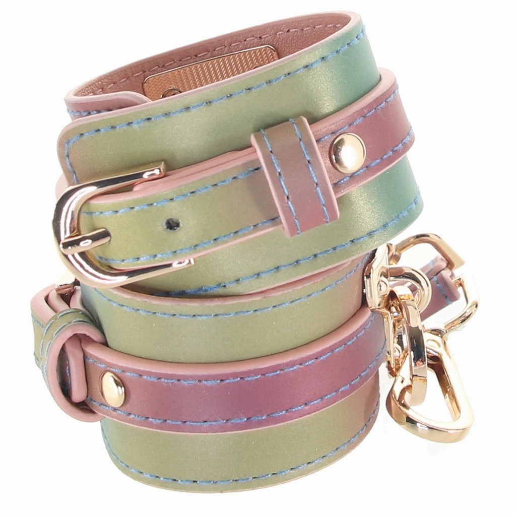 Spectra Bondage Wrist Cuffs in Rainbow