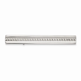 Stainless Steel Polished Studded Tie Bar