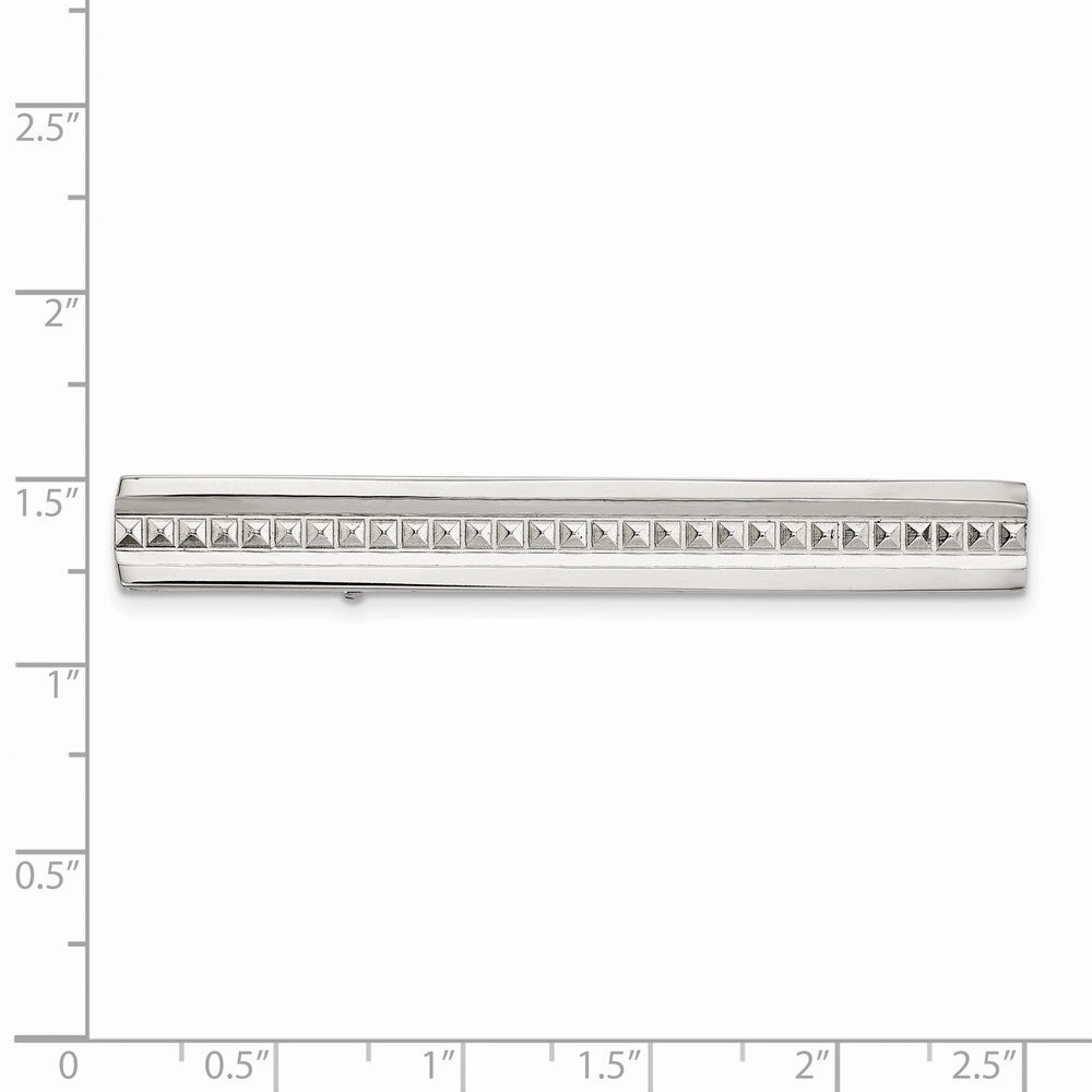 Stainless Steel Polished Studded Tie Bar