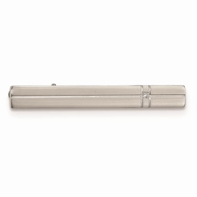 Stainless Steel Polished with CZ Tie Bar