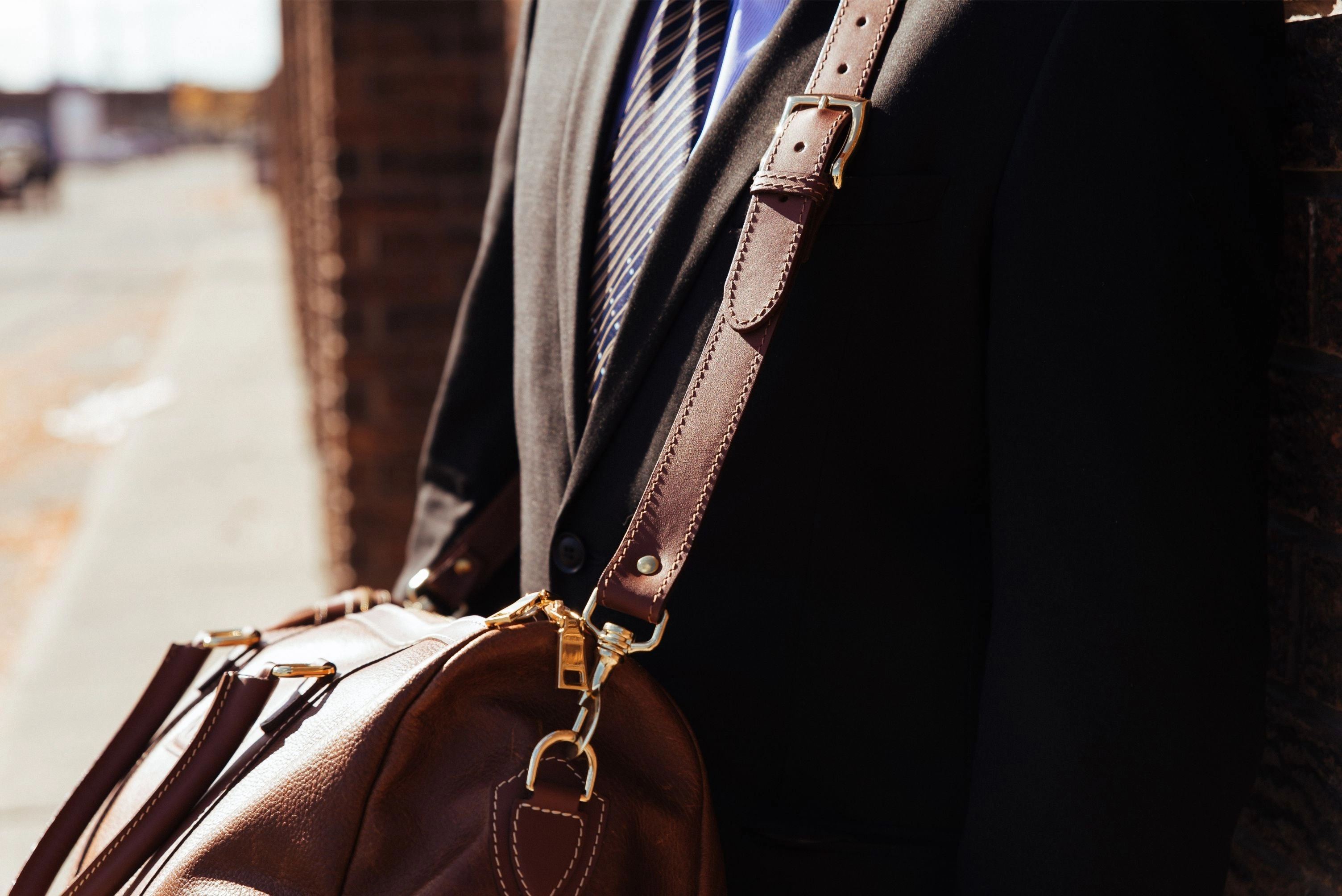The Shield Duffle- Black Full-Grain Leather Duffle Bag Made in Canada