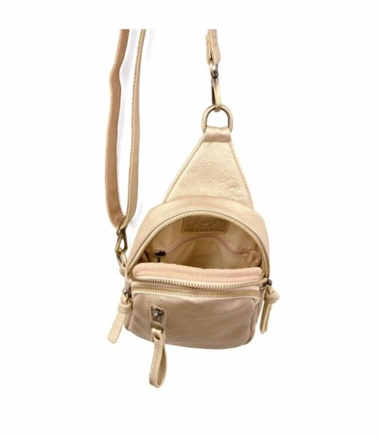 Women's Skyler Sling Bag In Metallic Gold