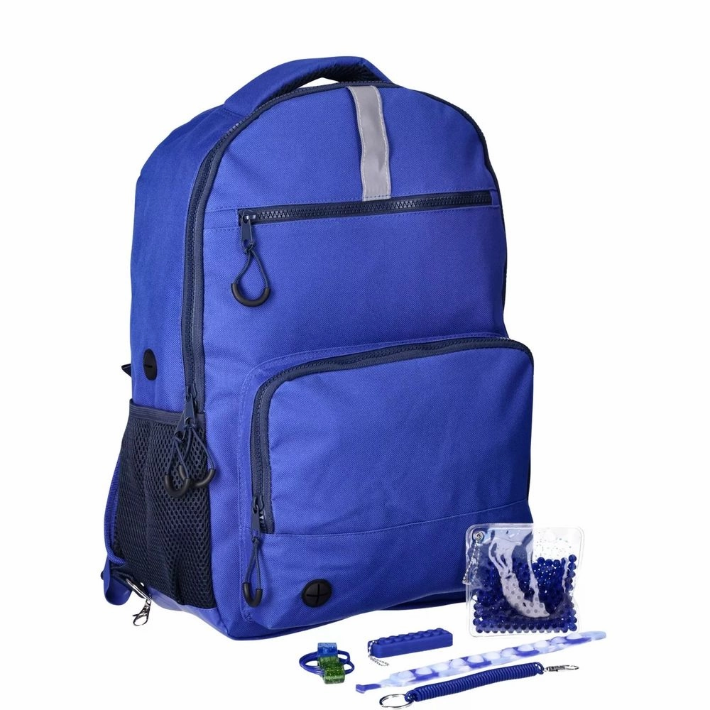 Wonder Nation Sensory Unisex 17" Backpack Blue Day, Reflex Blue