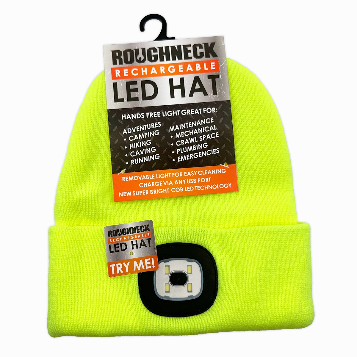 Yellow LED Light Hat 6 Pieces Per Retail Ready Display 25042